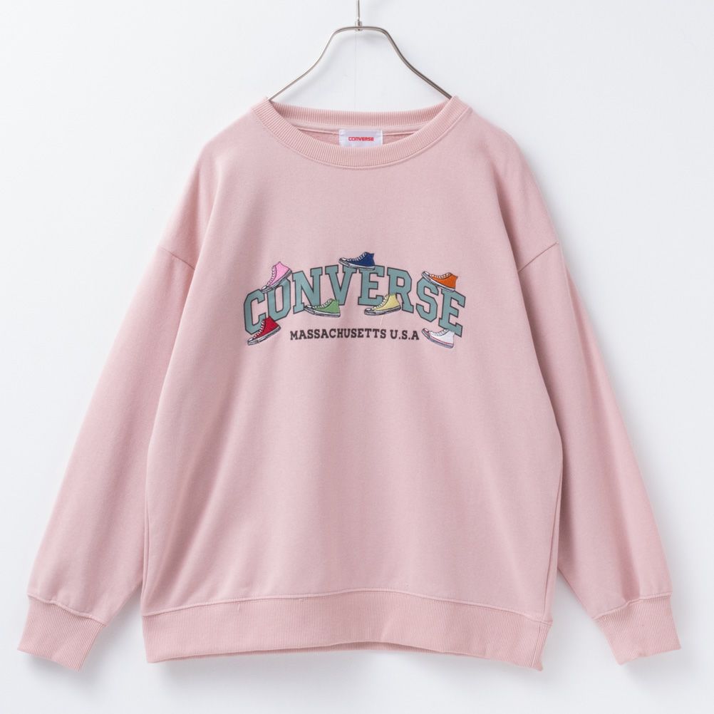 CONVERSE 裏毛シューズ刺繍トレーナー レディース