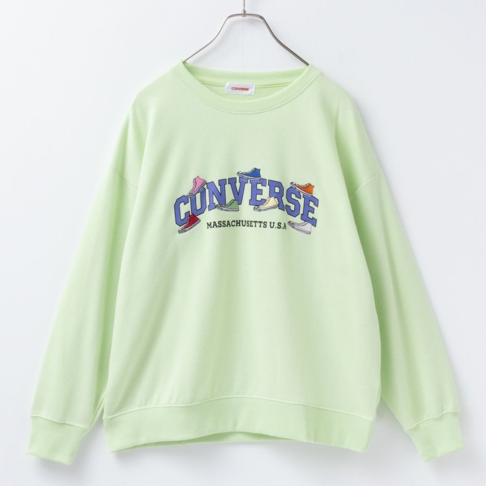 CONVERSE 裏毛シューズ刺繍トレーナー レディース