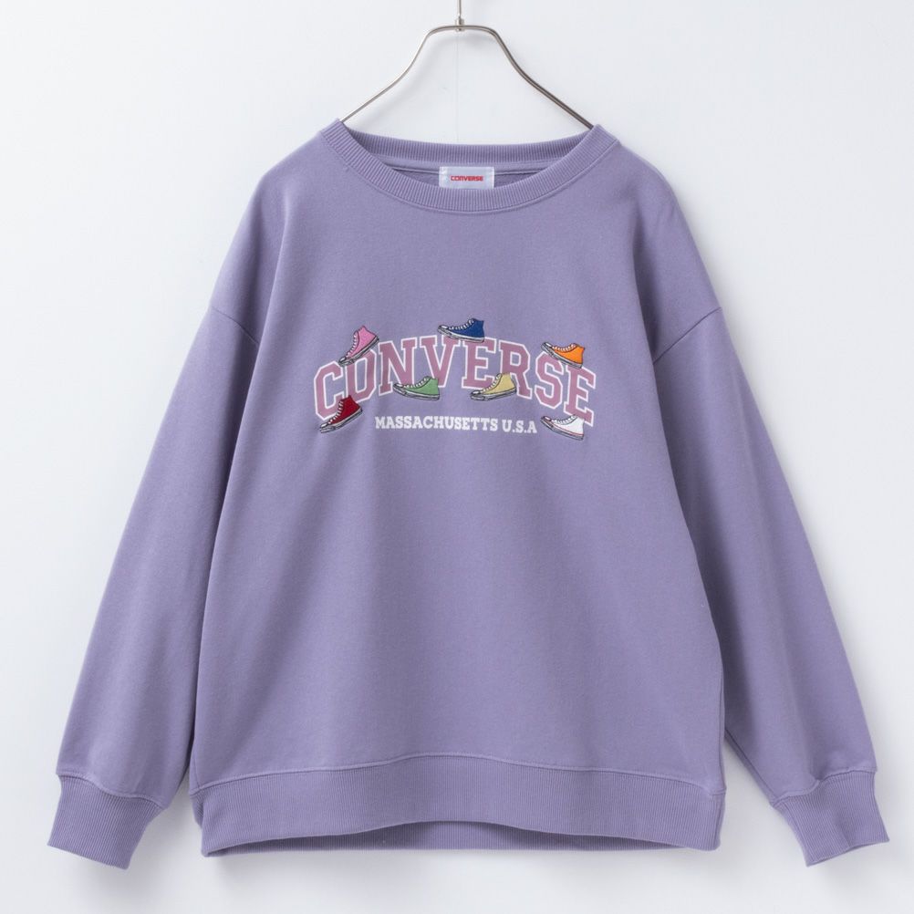CONVERSE 裏毛シューズ刺繍トレーナー レディース