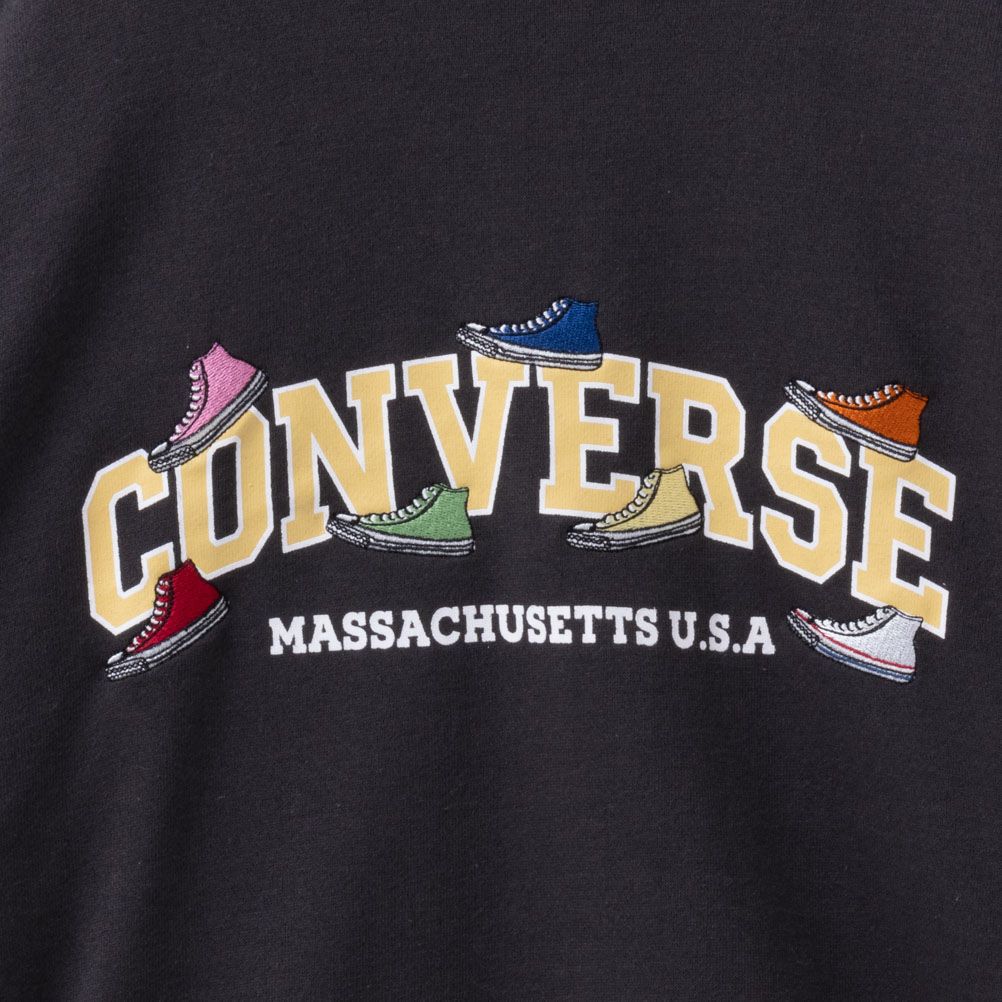 CONVERSE 裏毛シューズ刺繍トレーナー レディース