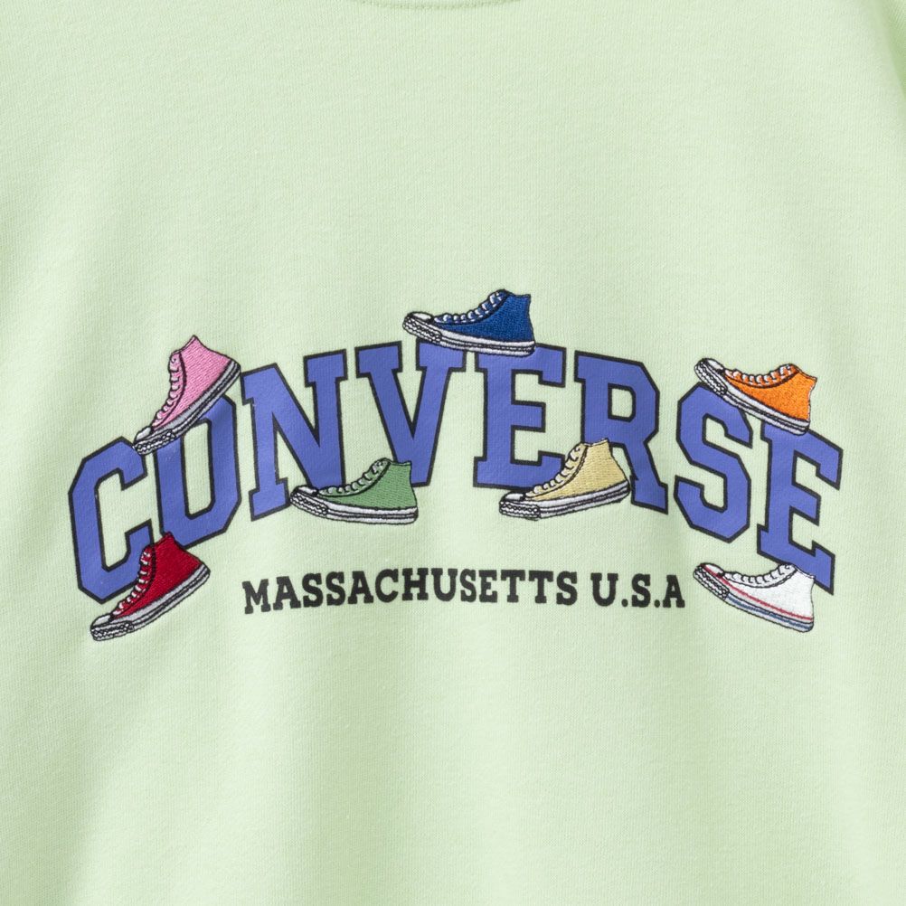 CONVERSE 裏毛シューズ刺繍トレーナー レディース