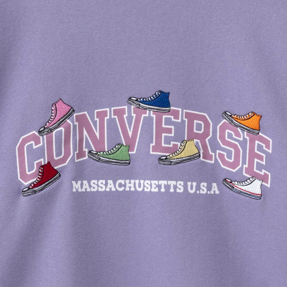 CONVERSE 裏毛シューズ刺繍トレーナー レディース