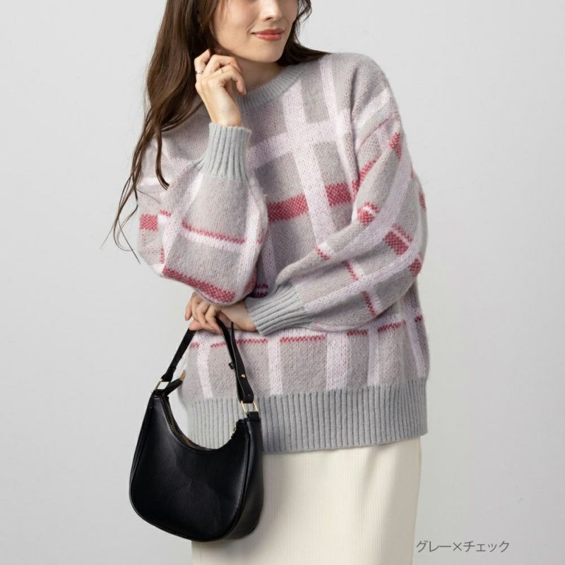 NAVY ジャガード ニット レディース商品画像-2