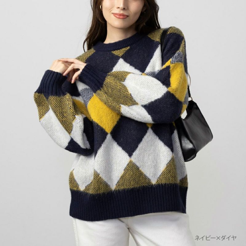 NAVY ジャガード ニット レディース商品画像-3