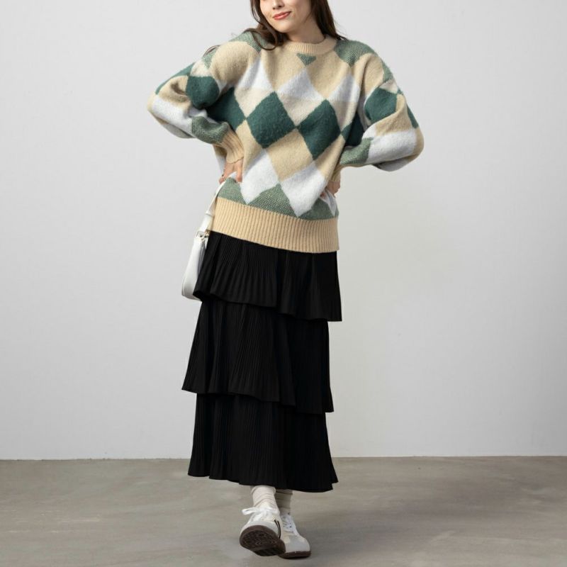 NAVY ジャガード ニット レディース商品画像-5