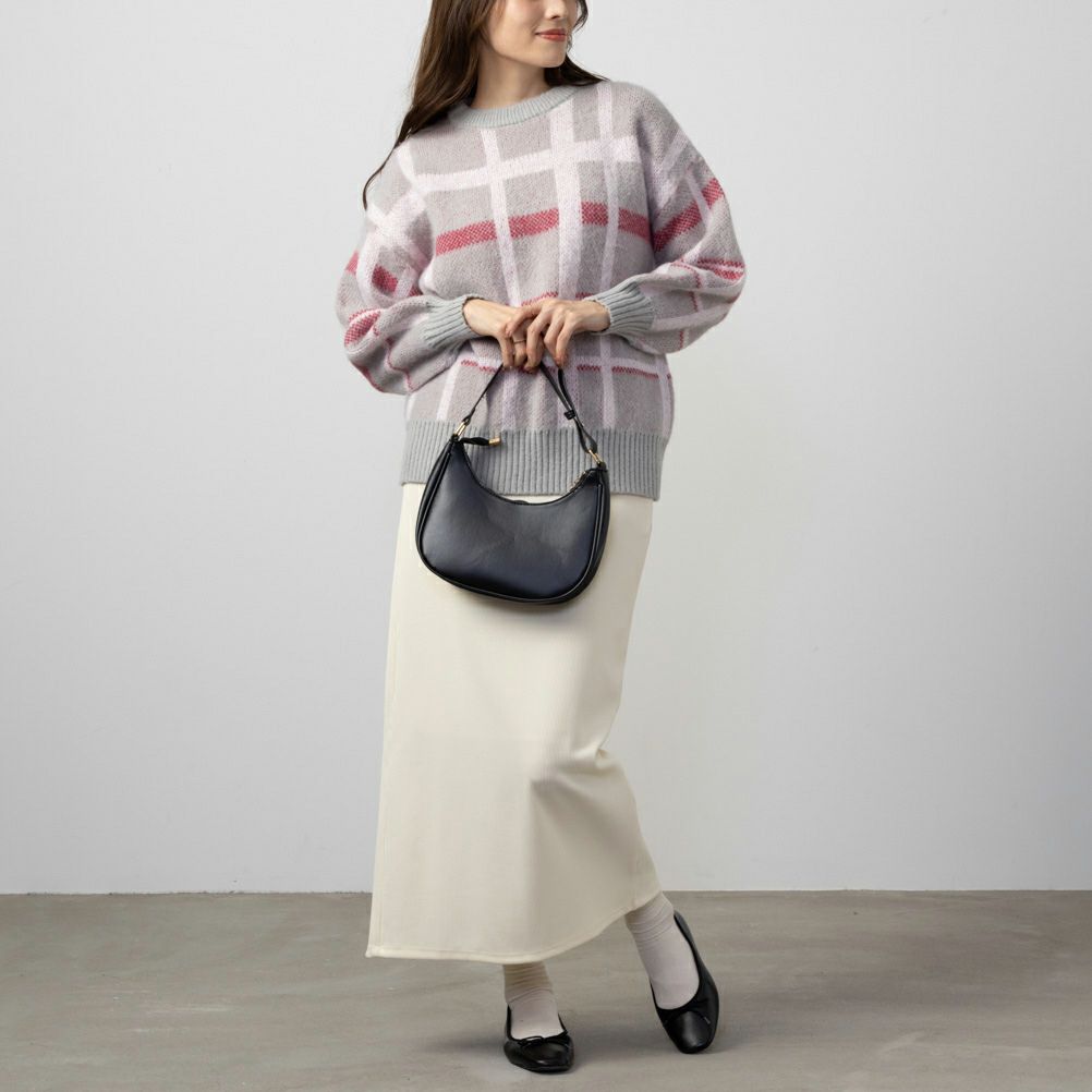 NAVY チェック柄ニット レディース