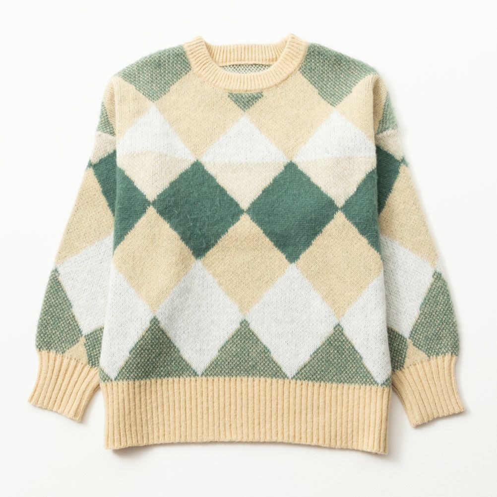 NAVY チェック柄ニット レディース