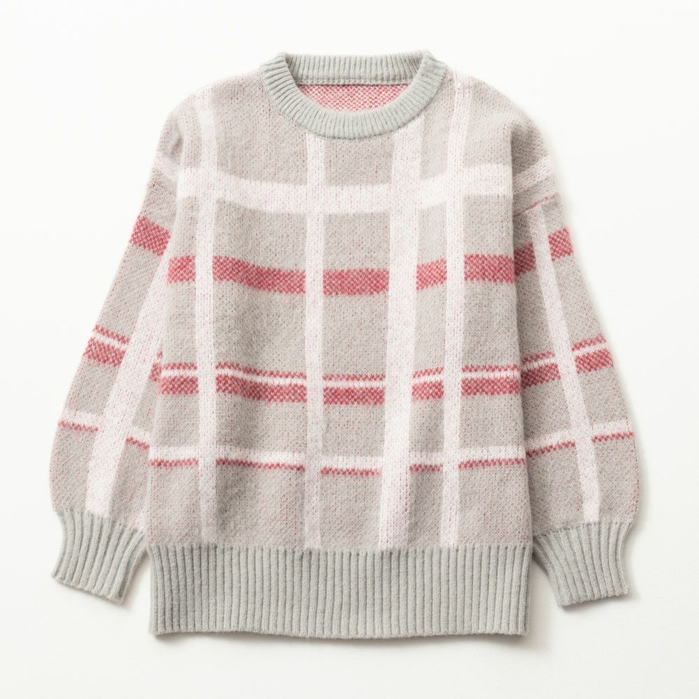 NAVY チェック柄ニット レディース