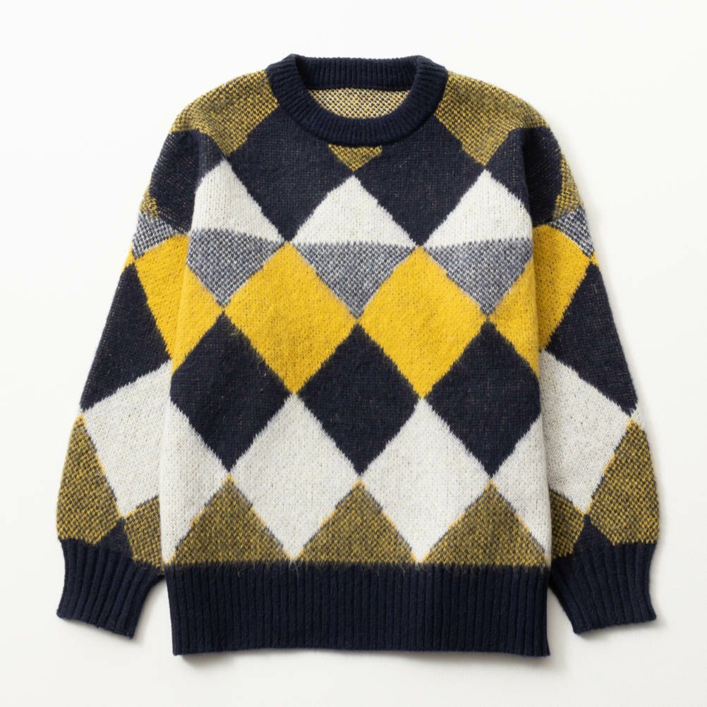 NAVY チェック柄ニット レディース