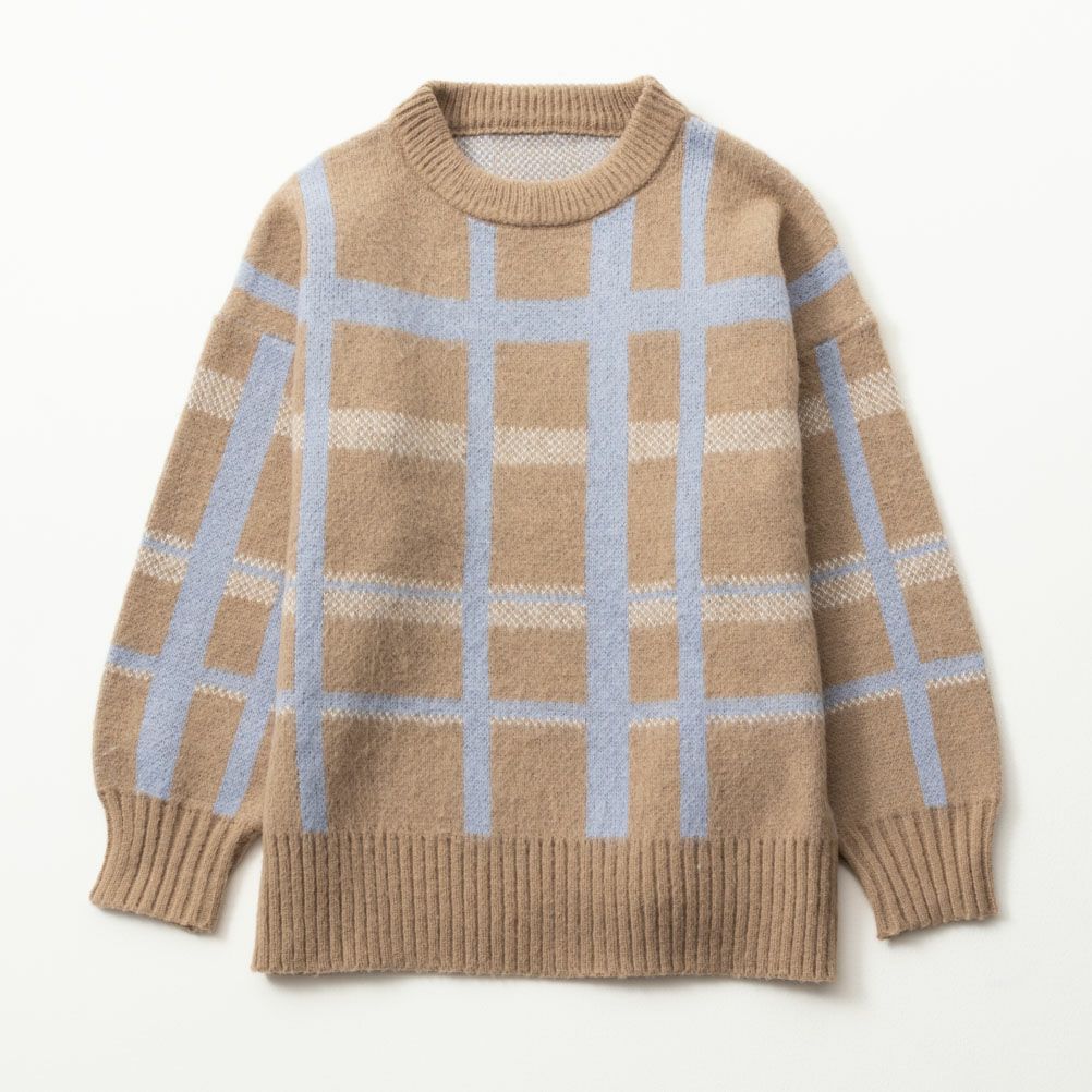 NAVY チェック柄ニット レディース