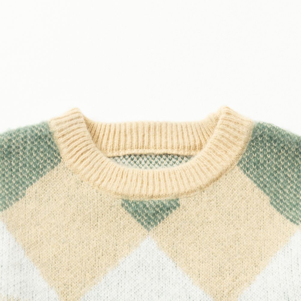 NAVY チェック柄ニット レディース