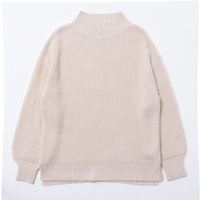 NAVY 静電気抑制 洗えるニット 畦モックネックプルオーバー レディース商品画像-13