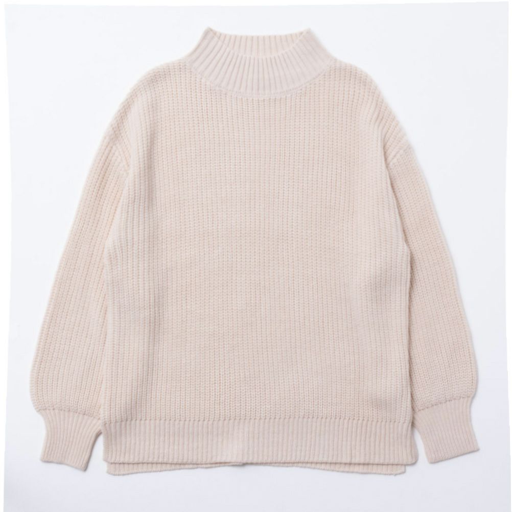 NAVY 静電気抑制 畔モックネックプルオーバー レディース