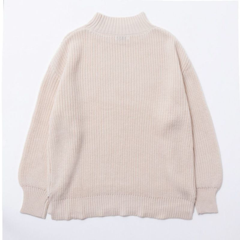 NAVY 静電気抑制 洗えるニット 畦モックネックプルオーバー レディース商品画像-14