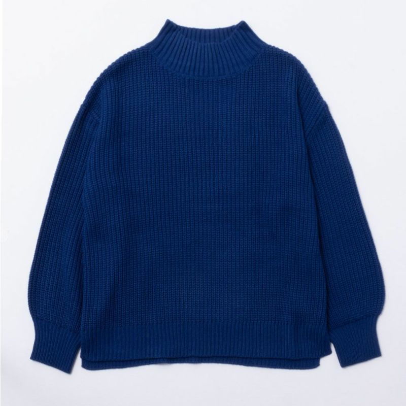 NAVY 静電気抑制 洗えるニット 畦モックネックプルオーバー レディース商品画像-16