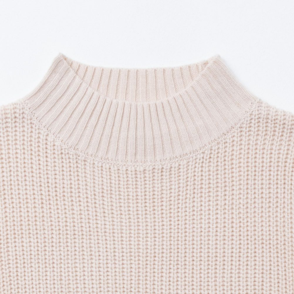 NAVY 静電気抑制 畔モックネックプルオーバー レディース