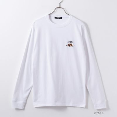 T-GRAPHICS  アニマルワンポイント長袖Tシャツ メンズ
