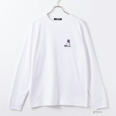 T-GRAPHICS  ヒゲおじさんワンポイント刺繍長袖Tシャツ メンズ