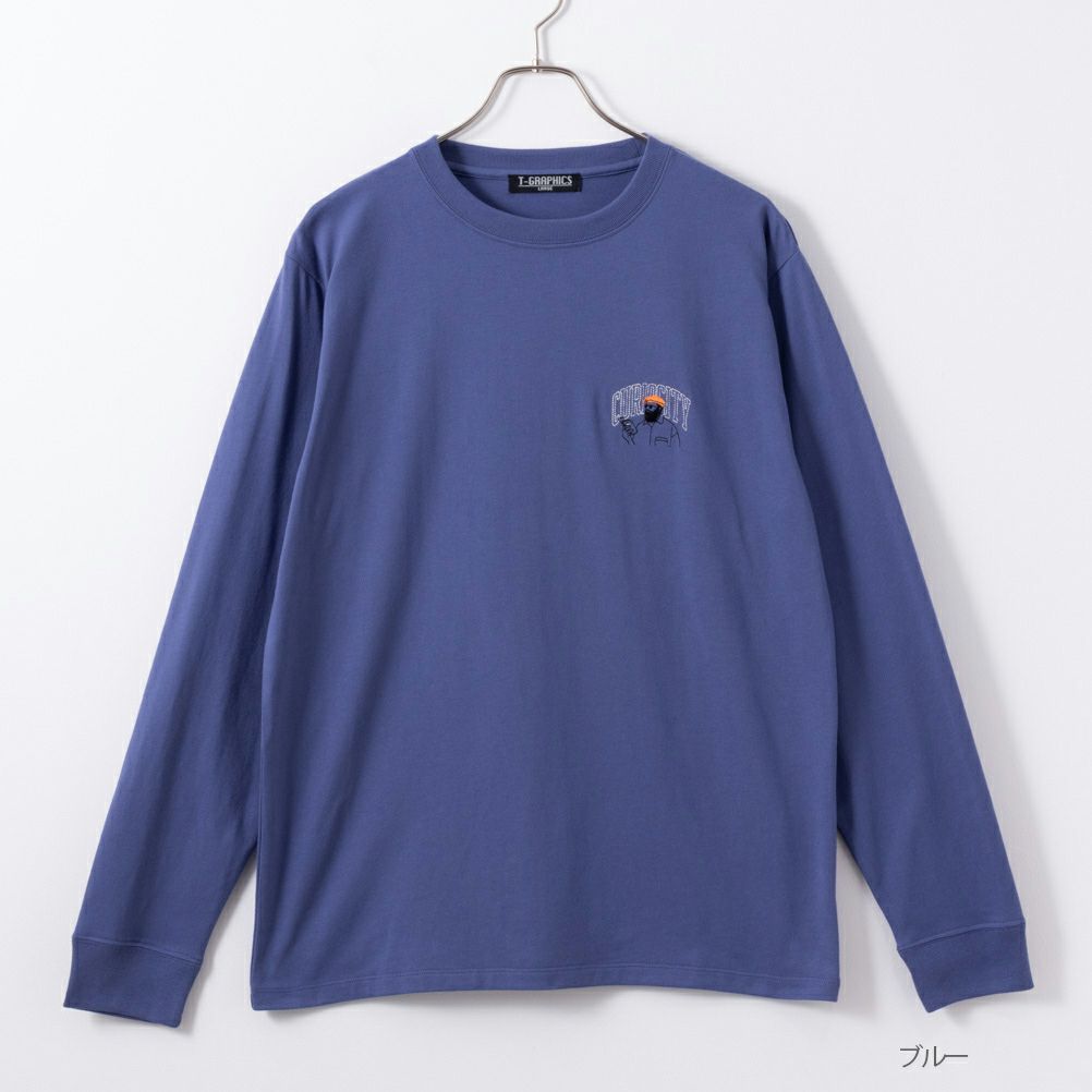 T-GRAPHICS  ヒゲおじさんワンポイント刺繍長袖Tシャツ メンズ商品サムネイル-4