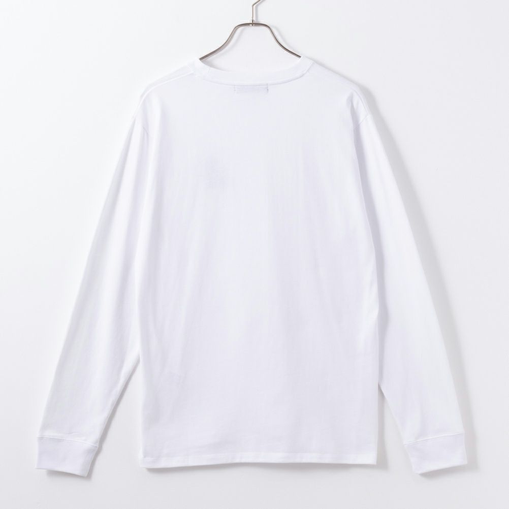 T-GRAPHICS ヒゲおじさんワンポイント刺繍長袖Tシャツ メンズ