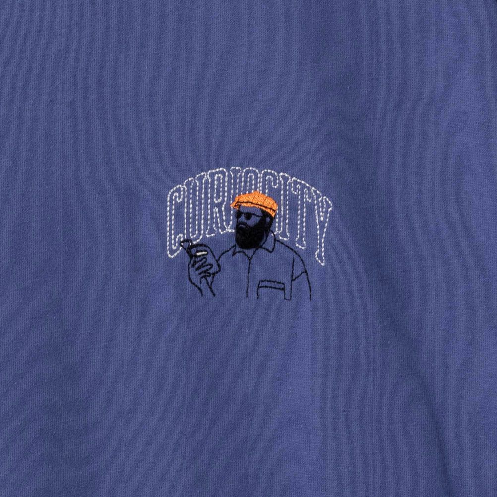 T-GRAPHICS ヒゲおじさんワンポイント刺繍長袖Tシャツ メンズ