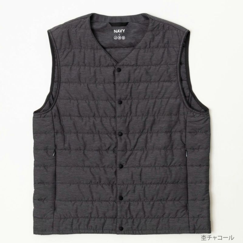 NAVY  20Dナイロンインナー中綿ベスト メンズ商品画像-1
