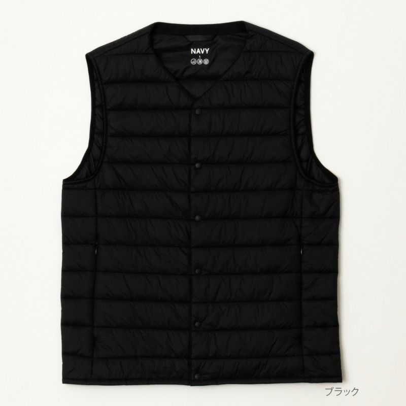 NAVY  20Dナイロンインナー中綿ベスト メンズ商品画像-2