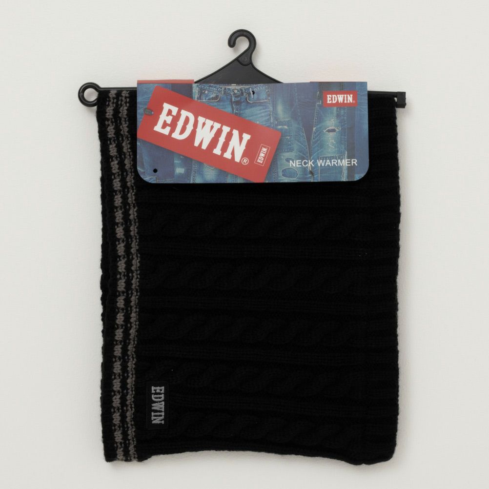 EDWIN ケーブル編みネックウォーマー メンズ
