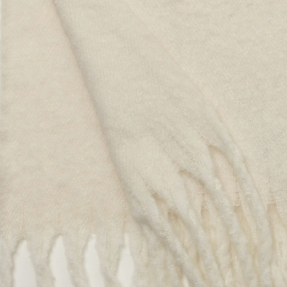 NAVY  太フリンジ無地マフラー レディース商品画像-8