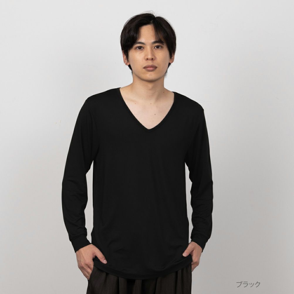 [値下げ]MAC HEAT  Vネック9分袖インナーシャツ メンズ メール便 対応商品商品サムネイル-1