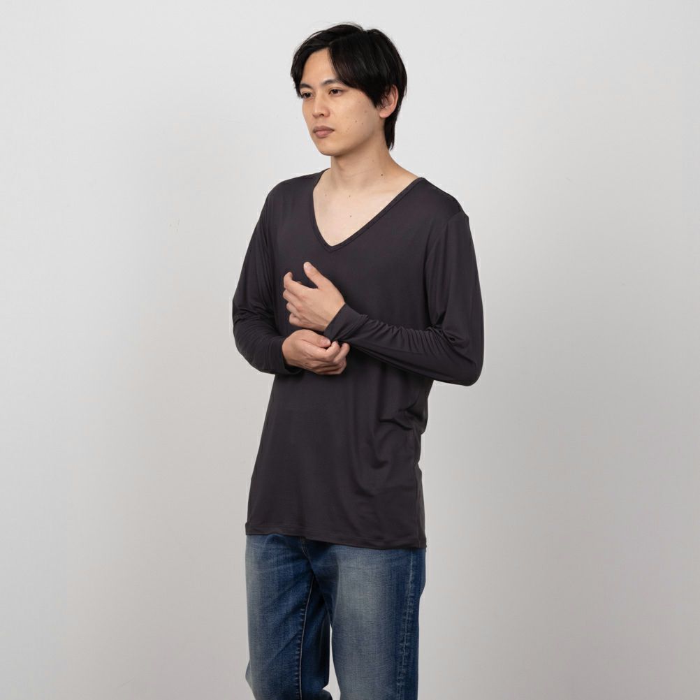 MAC HEAT Vネック9分袖インナーシャツ メンズ メール便 対応商品商品サムネイル-6