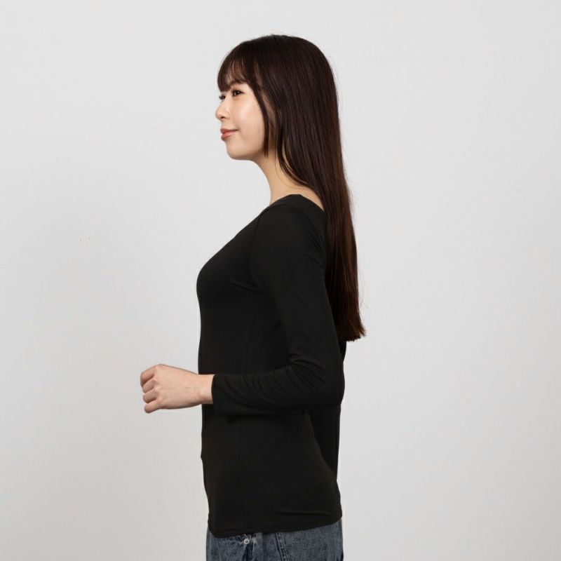 [期間限定価格]MAC HEAT  Uネック8分袖インナーシャツ レディース メール便 対応商品商品画像-4