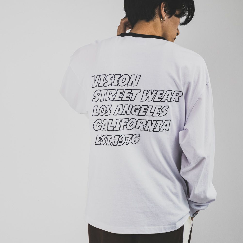 VISION STREET WEAR ハートサガラ刺繍長袖Tシャツ メンズ