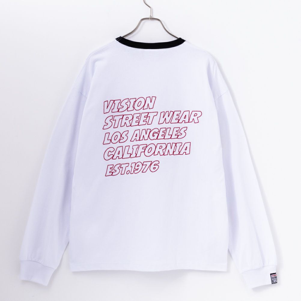 VISION STREET WEAR ハートサガラ刺繍長袖Tシャツ メンズ