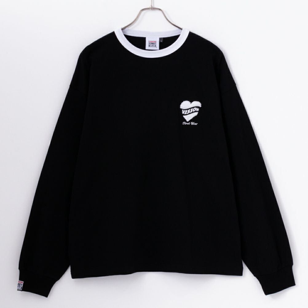 VISION STREET WEAR ハートサガラ刺繍長袖Tシャツ メンズ