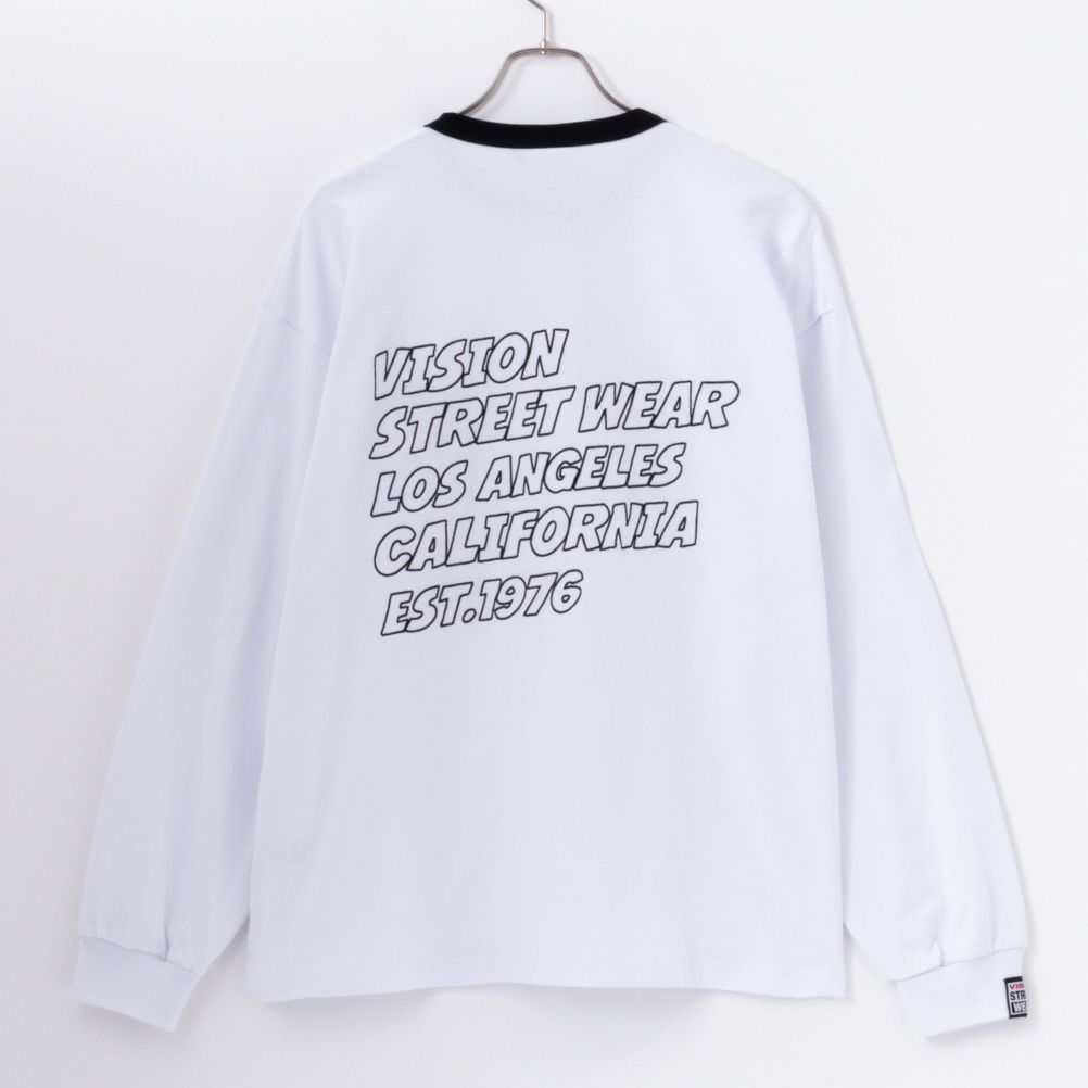 VISION STREET WEAR ハートサガラ刺繍長袖Tシャツ メンズ