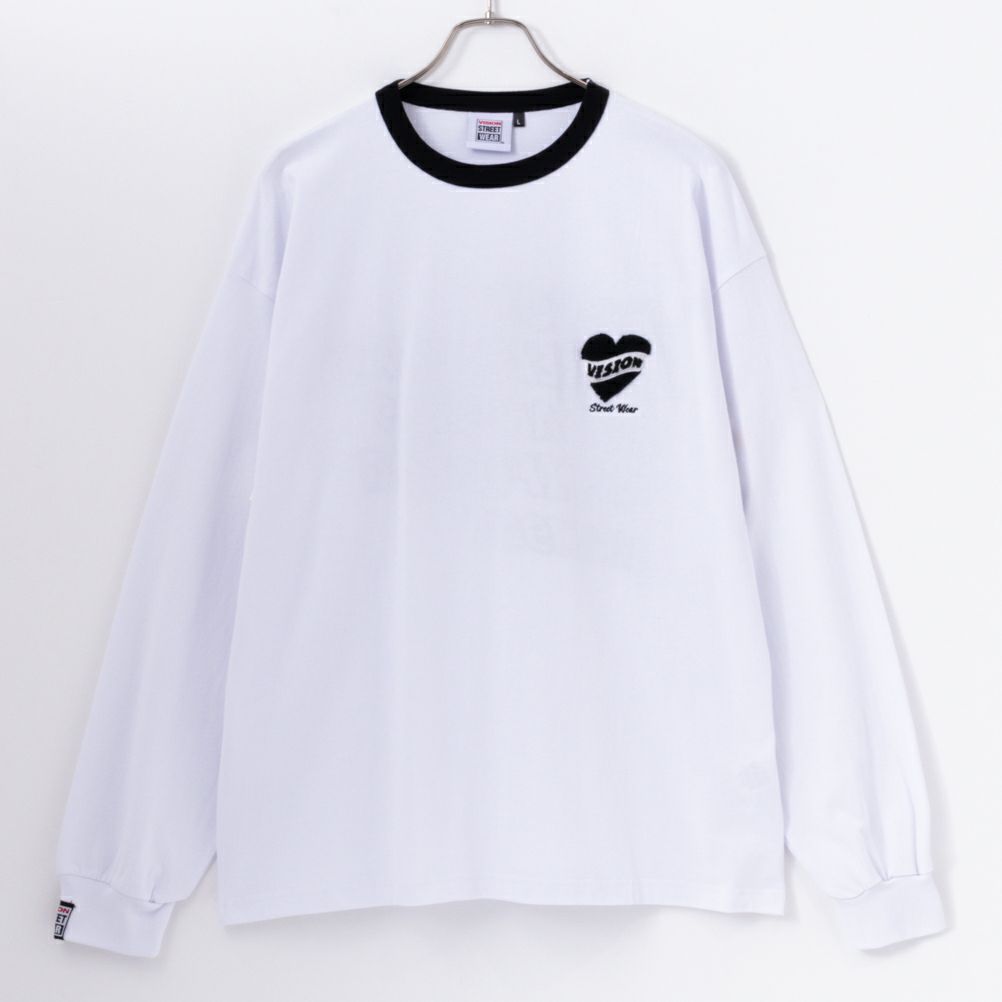 VISION STREET WEAR ハートサガラ刺繍長袖Tシャツ メンズ