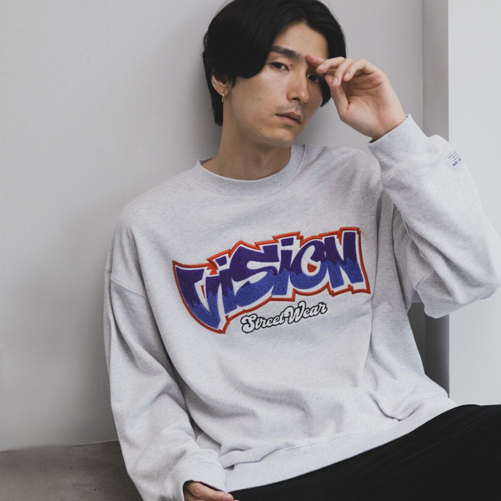 【オンラインストア限定】VISION STREET WEAR  タギングサガラ刺繍トレーナー メンズ商品サムネイル-1