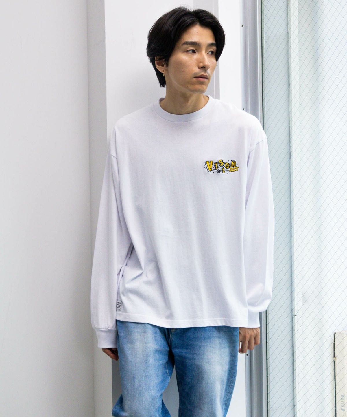 VISION STREET WEAR スペースマルチイラスト長袖Tシャツ メンズ