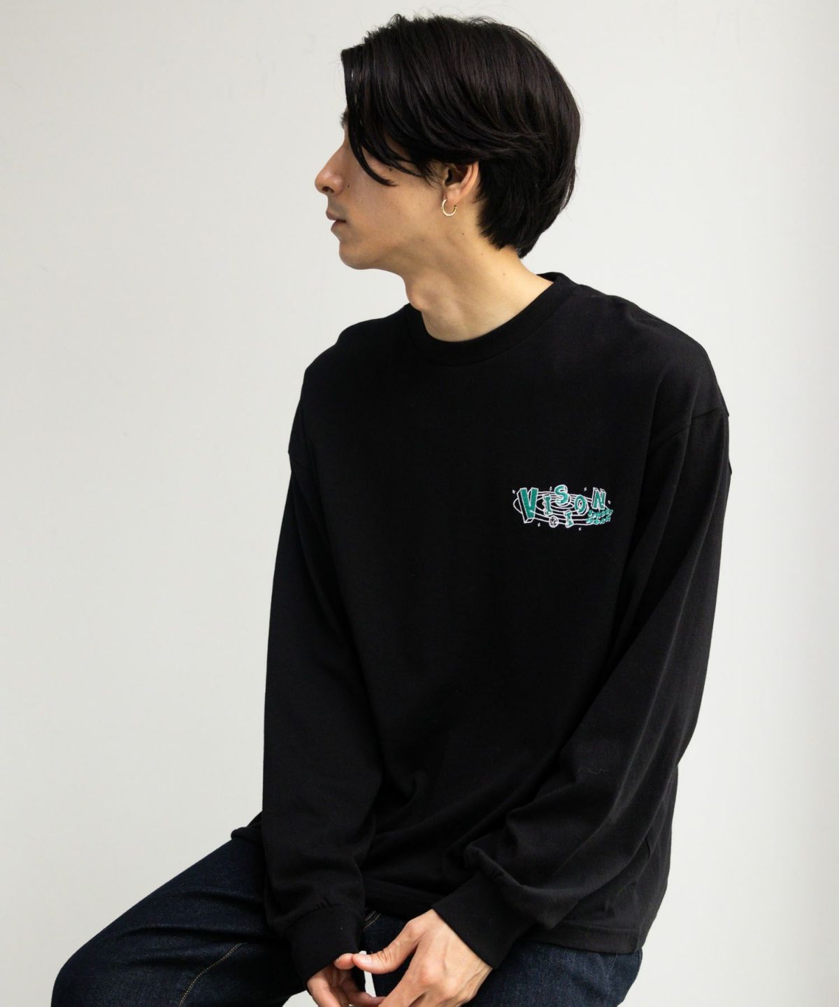 VISION STREET WEAR スペースマルチイラスト長袖Tシャツ メンズ