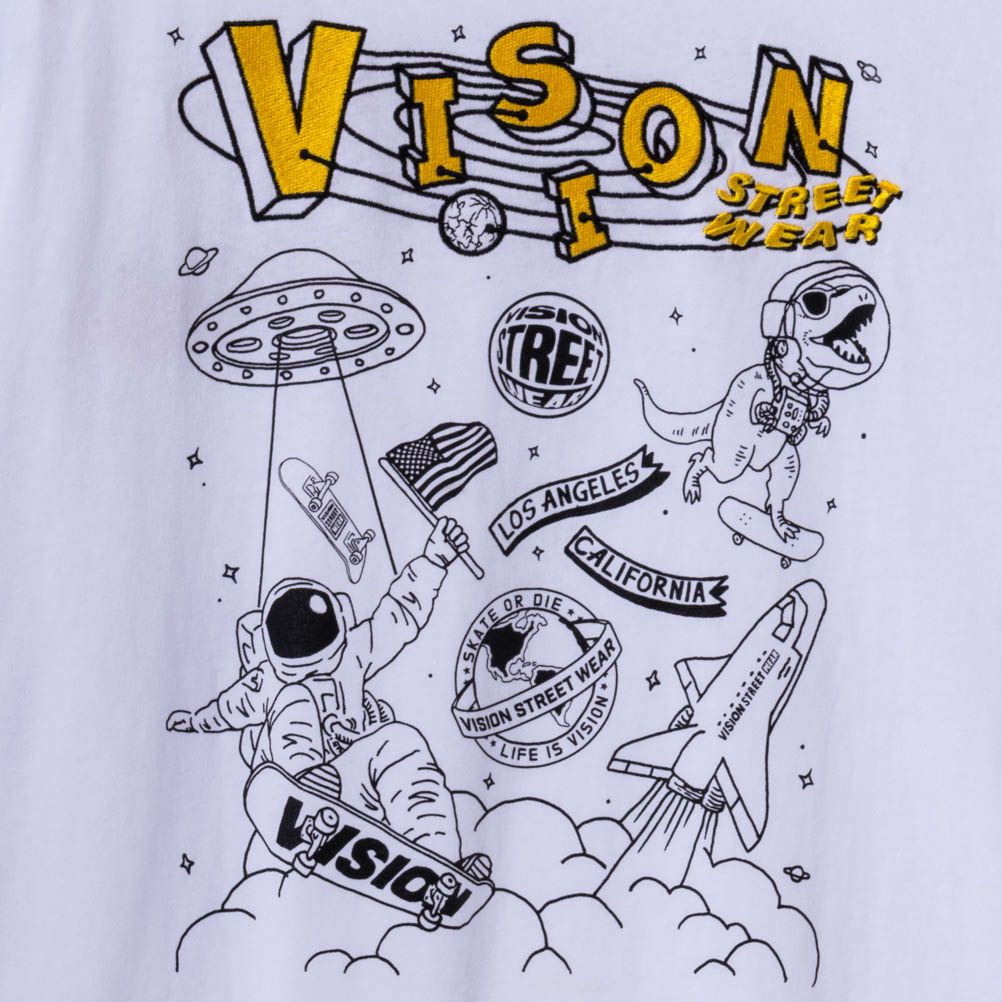 VISION STREET WEAR スペースマルチイラスト長袖Tシャツ メンズ