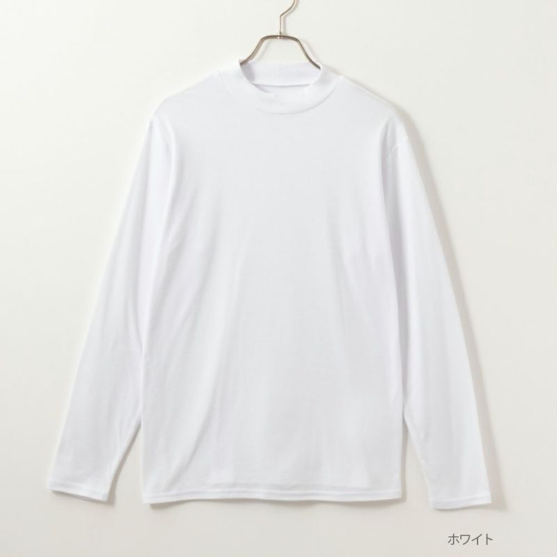 NAVY  スムースモックネック ソフトタッチ長袖Tシャツ メンズ商品画像-1