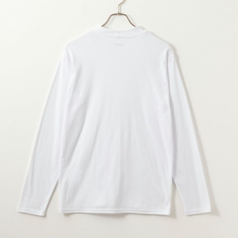 NAVY スムースモックネック ソフトタッチ長袖Tシャツ メンズ商品画像-6
