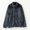 NAVY シャギーフリース総柄スタンドジップブルゾン メンズ