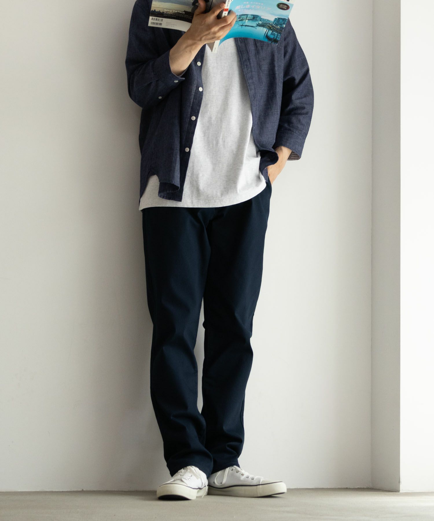 NAVY RICH COLORS テーパードパンツ メンズ