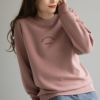 裏起毛ワンポイント刺繍入りトレーナー レディース