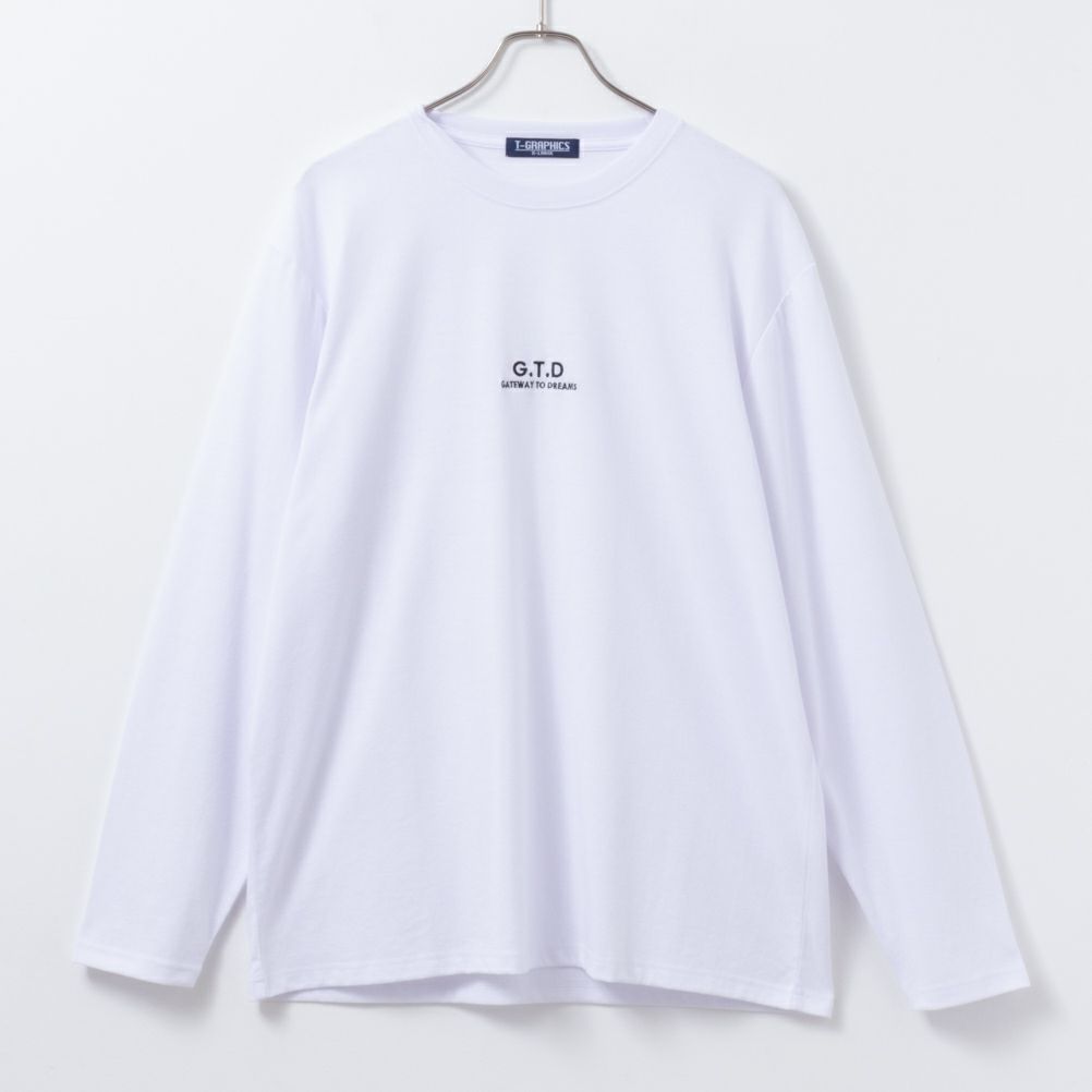 T-GRAPHICS ワンポイント刺繍長袖Tシャツ メンズ