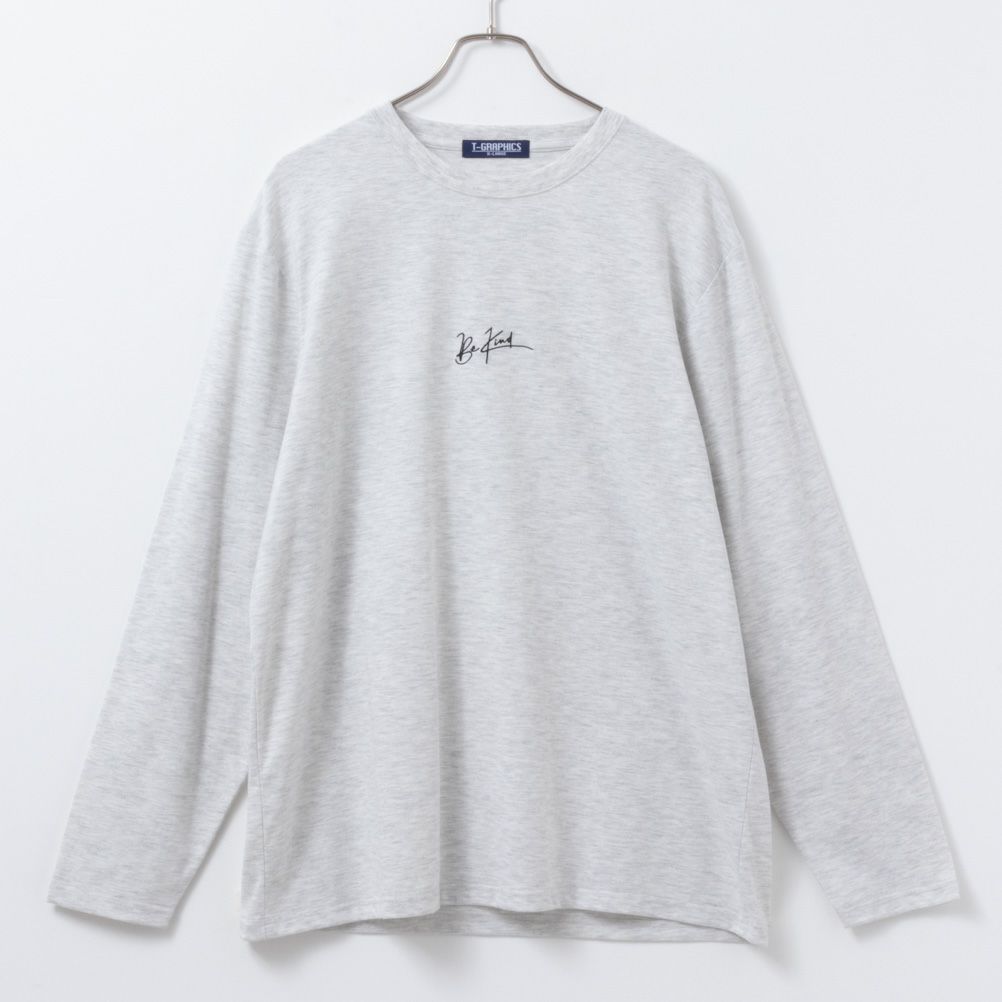 T-GRAPHICS ワンポイント刺繍長袖Tシャツ メンズ