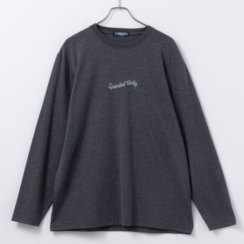 T-GRAPHICS  ワンポイント刺繍長袖Tシャツ メンズ商品画像-3