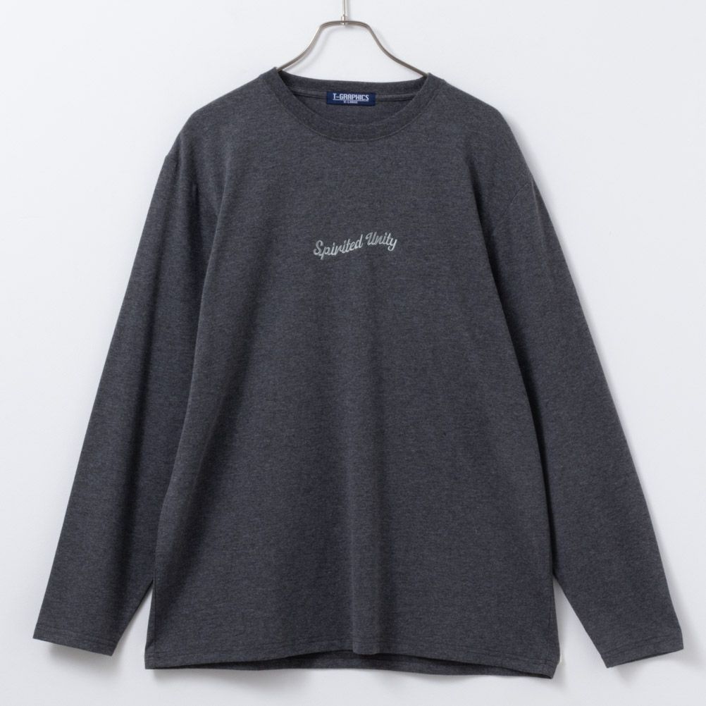 T-GRAPHICS ワンポイント刺繍長袖Tシャツ メンズ